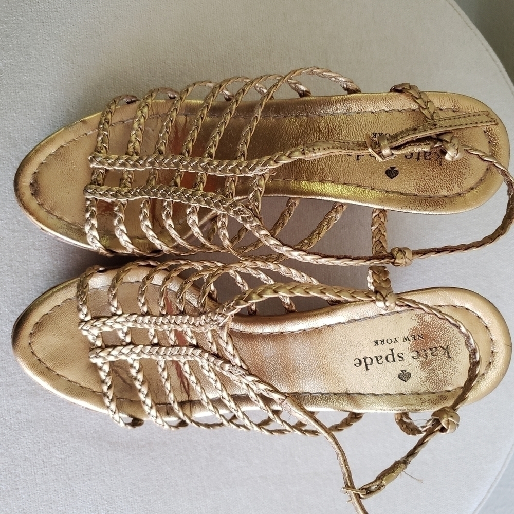KATE Spade New York Felix Metallic Cork Wedge - Picture 6 of 11